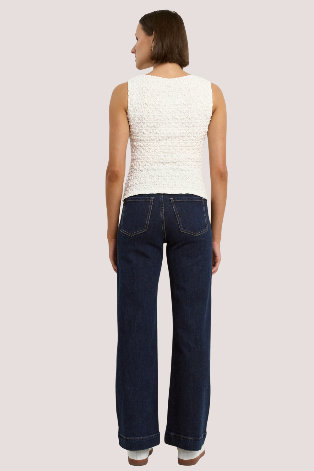 Untamed Ivory Lace Sleeveless Boatneck Top