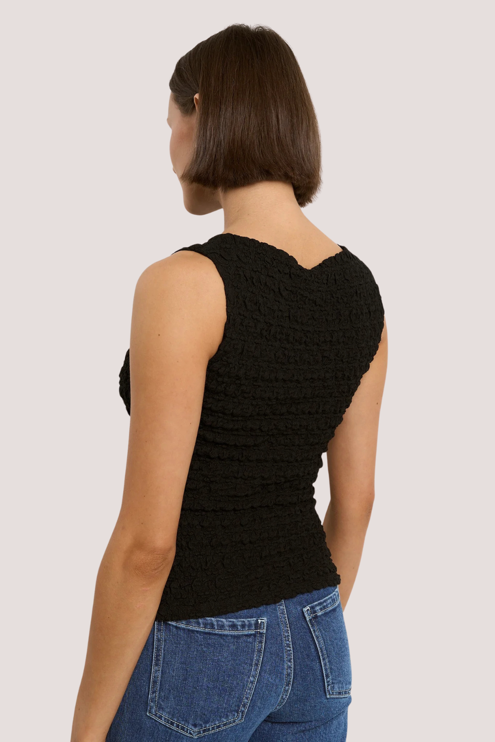 Untamed Black Lace Sleeveless Boatneck Top