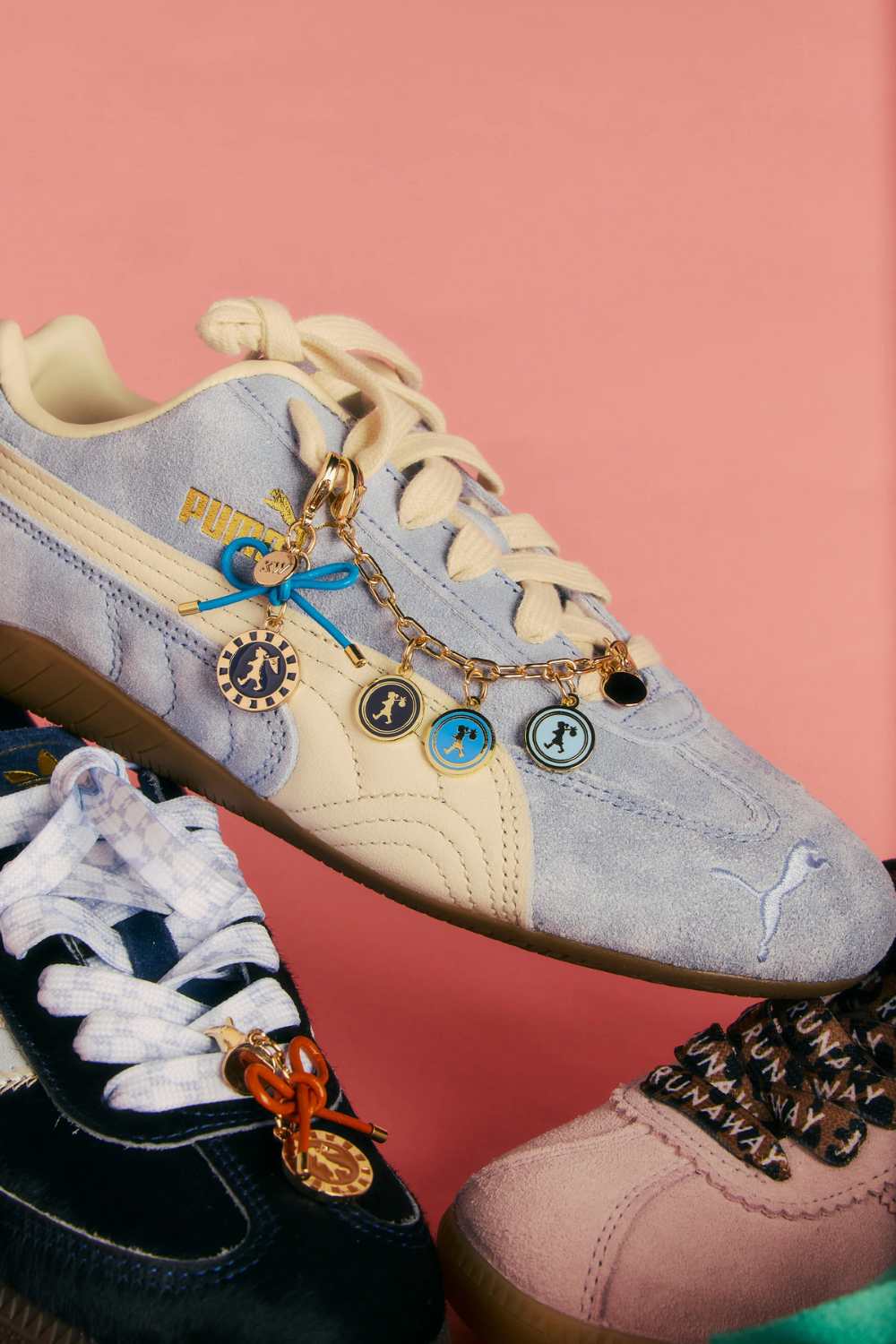 Coins Chain Charm Gold/Blue Multi