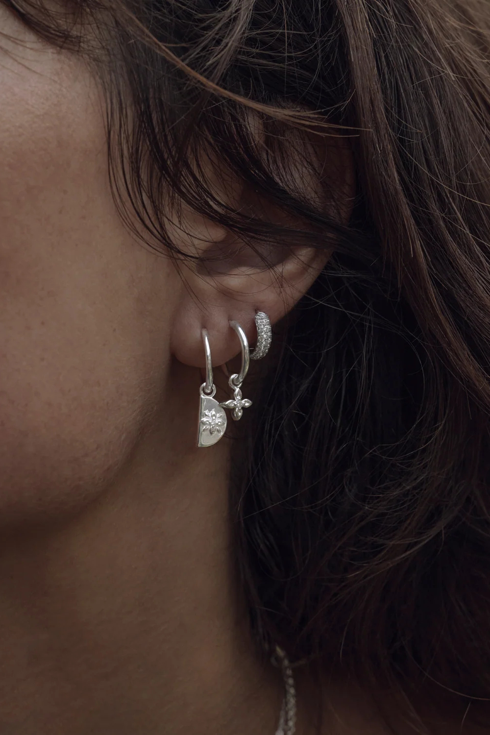 Sterling Silver Live in Light Hoop Earrings