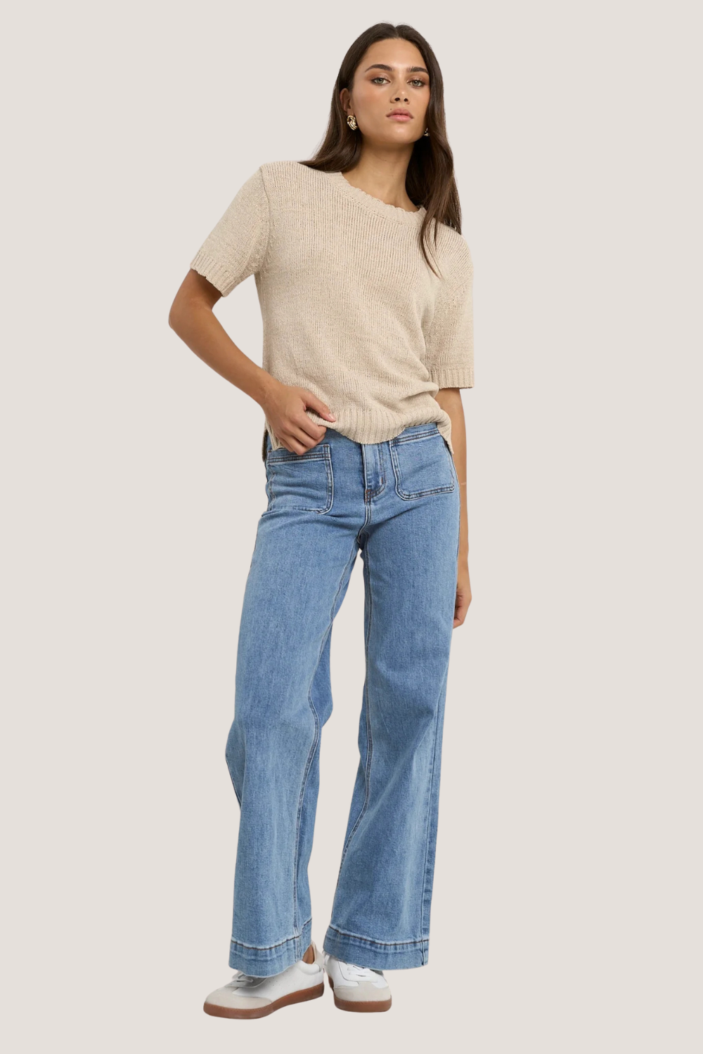 Loveable Natural Tape Yarn Knit Tee