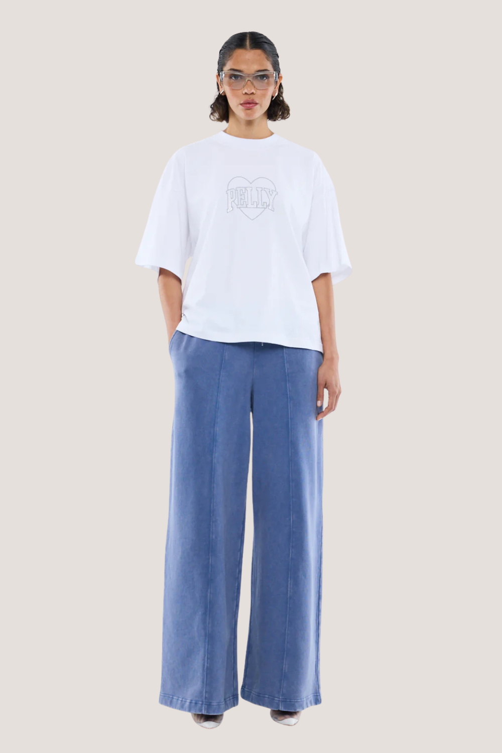 Rhinestone Logo Tee | White