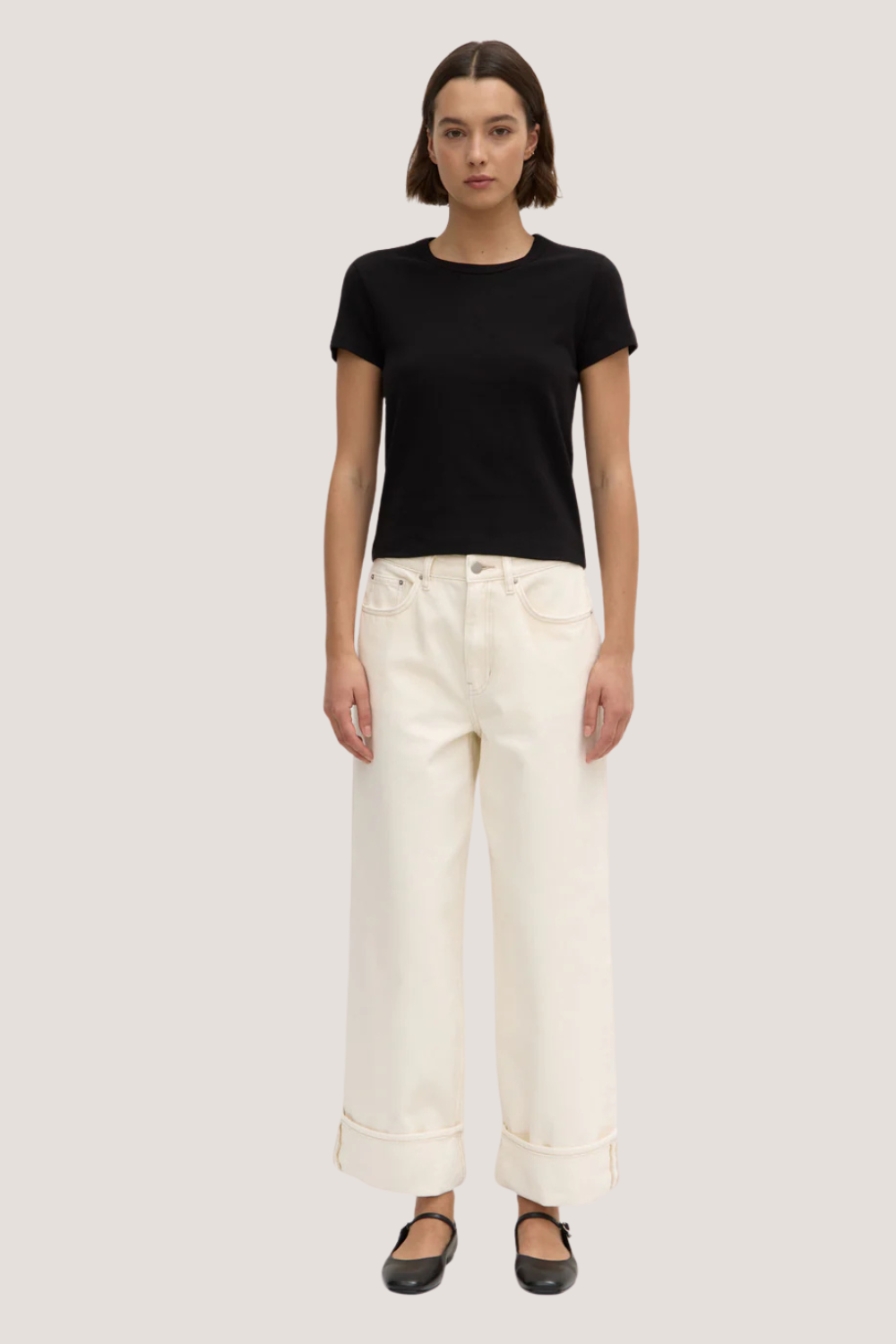 Lyla Cap Sleeve Tee | Black