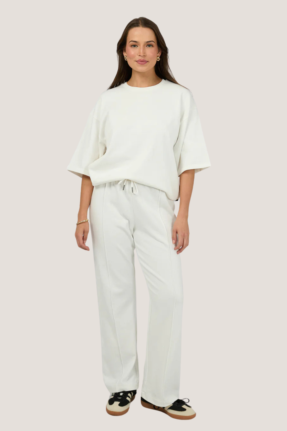 Nara Wide Leg Trackpant | White