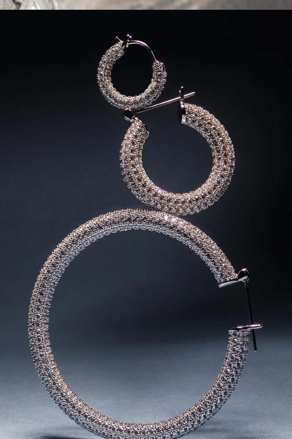 Pave Amalfi Hoops | Silver