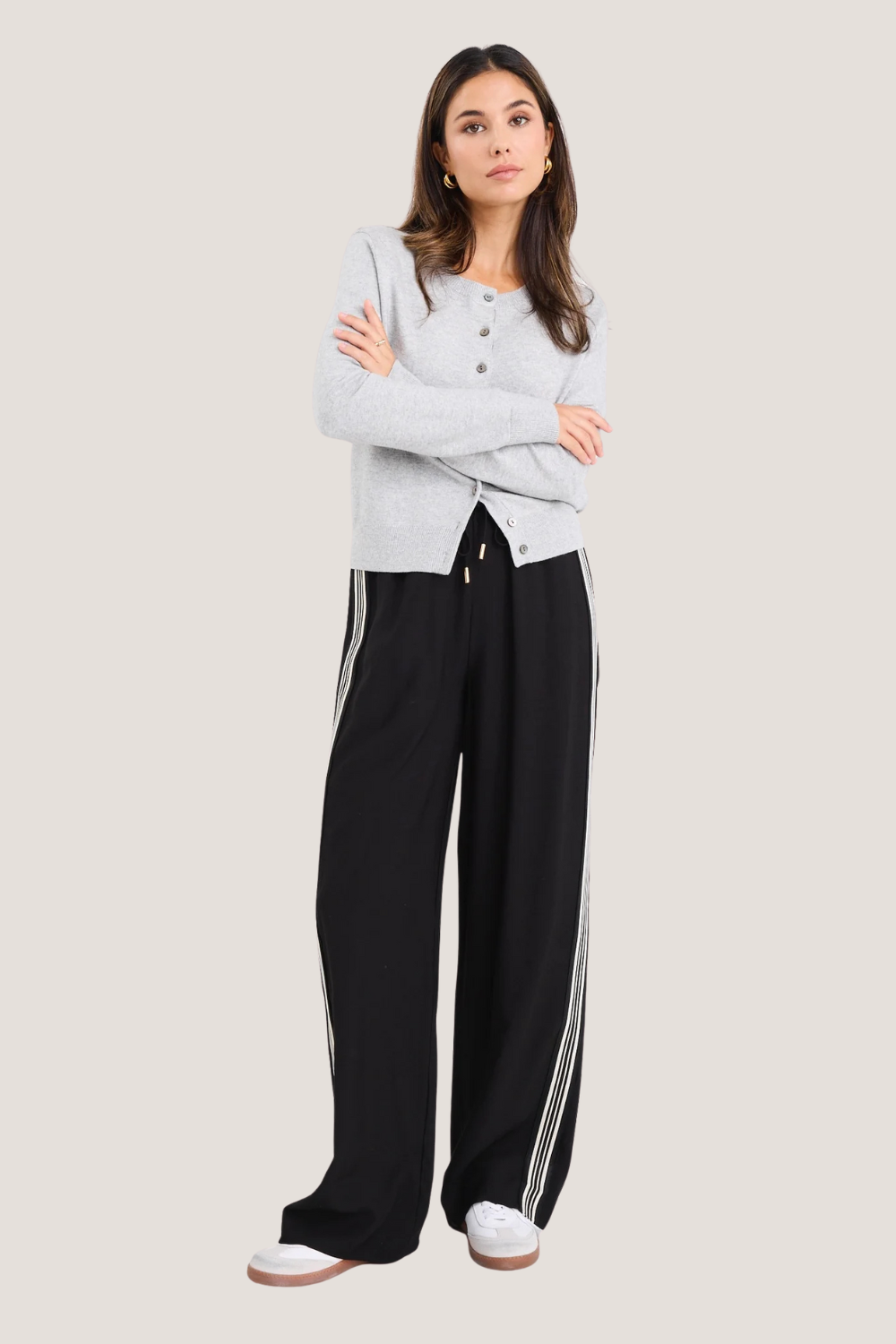 Autograph Light Grey Marle Cashmere Blend Crewneck Cardigan