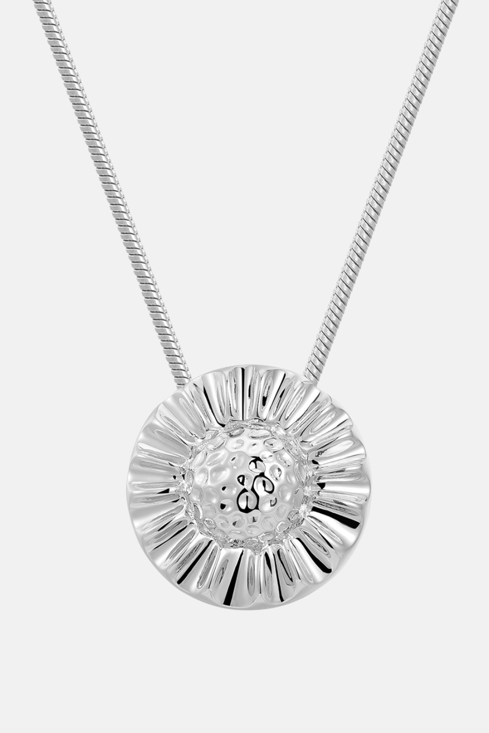 Sunflower Pendant Necklace | Silver