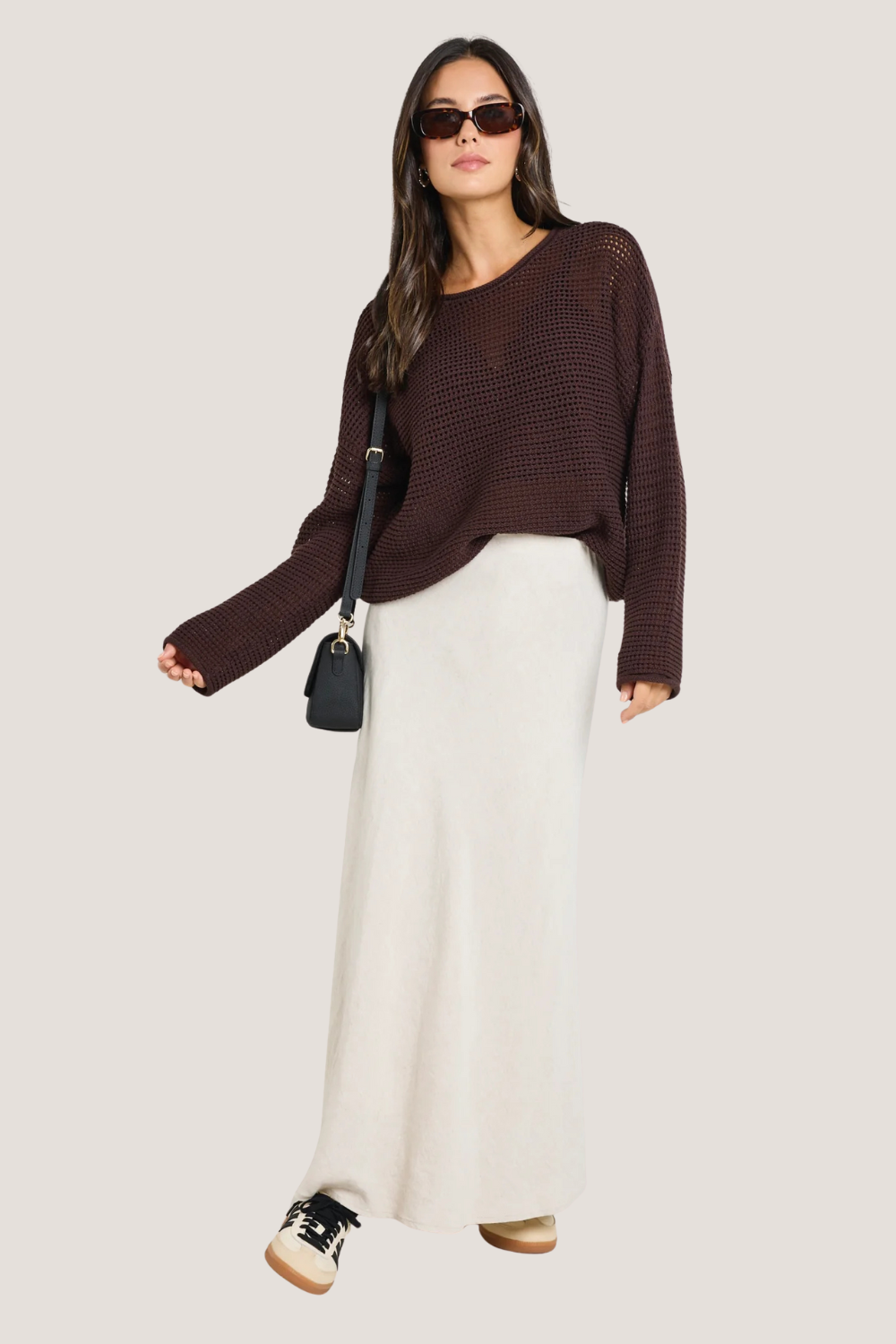 Dawn Chocolate Crochet Knit Jumper