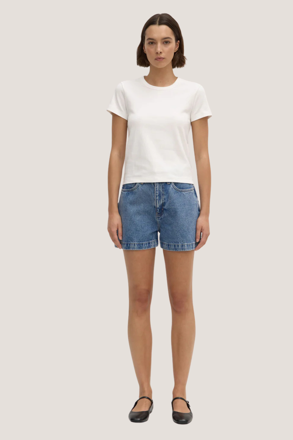 Lyla Cap Sleeve Tee | Antique White