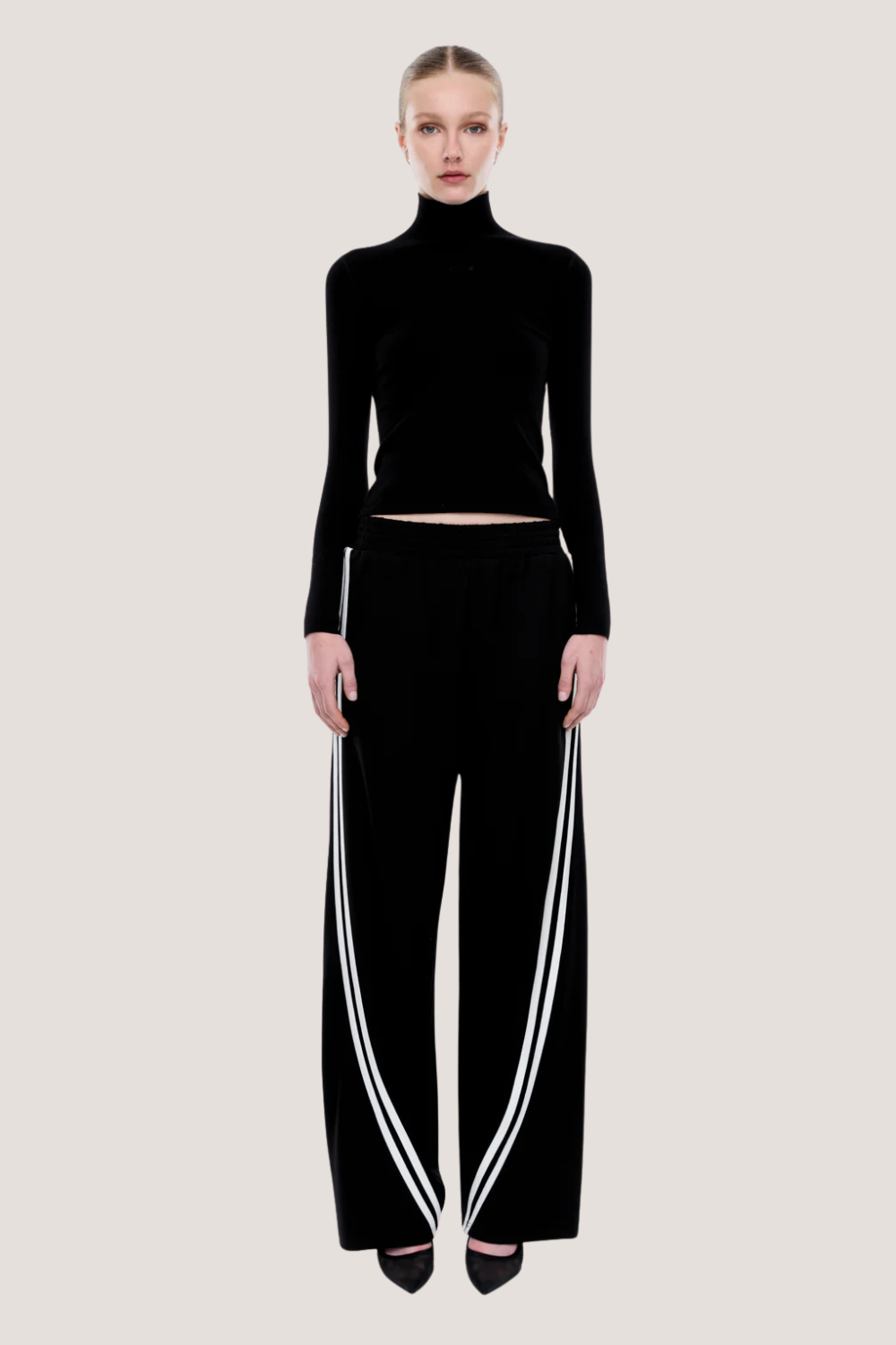 Valentina Stripe Pant | Black/Off White