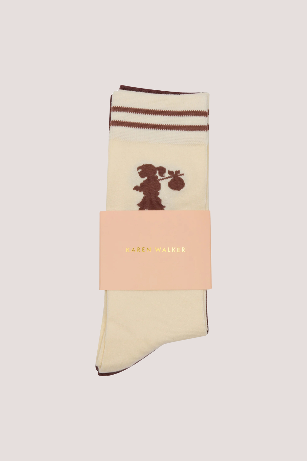 Runaway Girl Socks 2 Pack Cream/Mahogany One Size