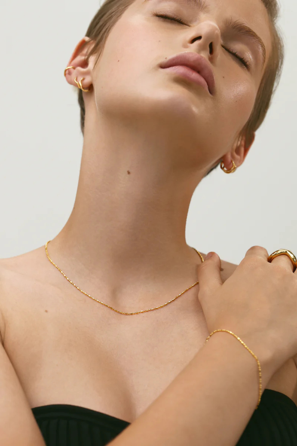 Dash Dot Chain Necklace | Gold