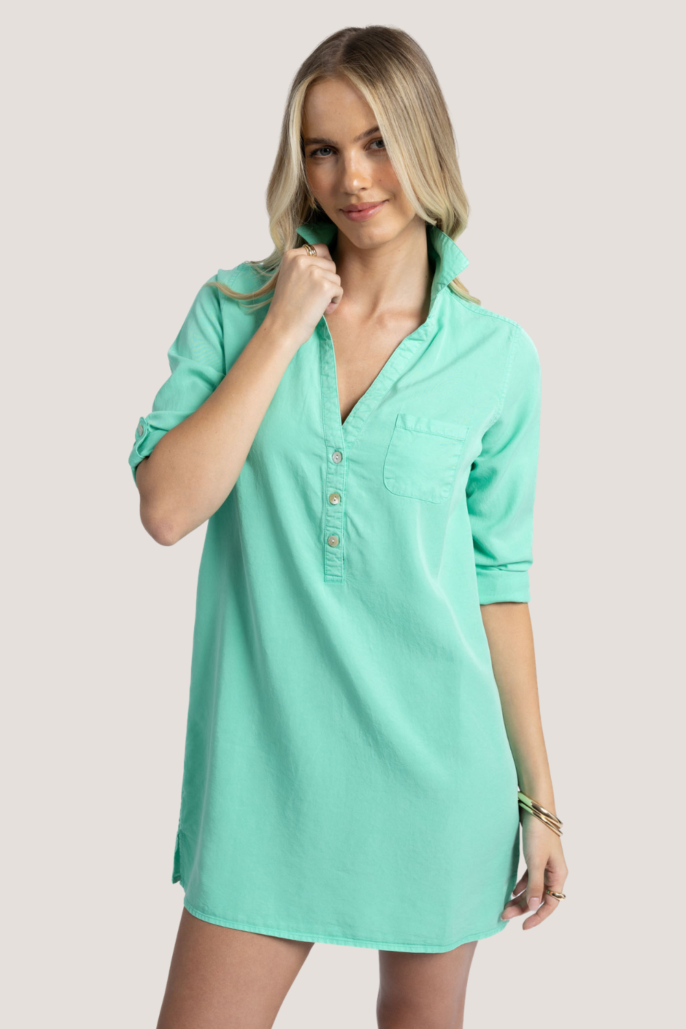 Leni Shirt Dress | Green