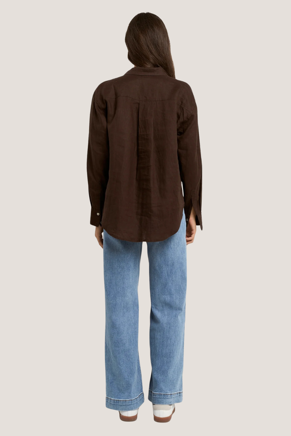 Optimum Chocolate Linen Oversized Shirt