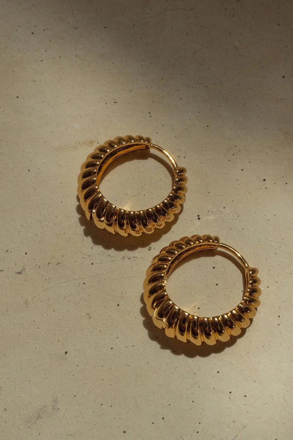Ridged Marabella Hoops | Gold