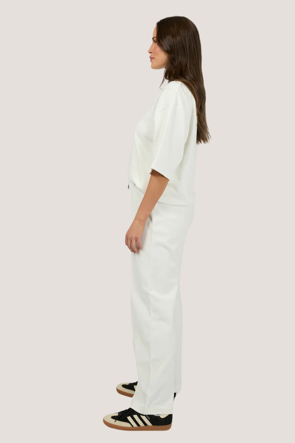 Nara Wide Leg Trackpant | White