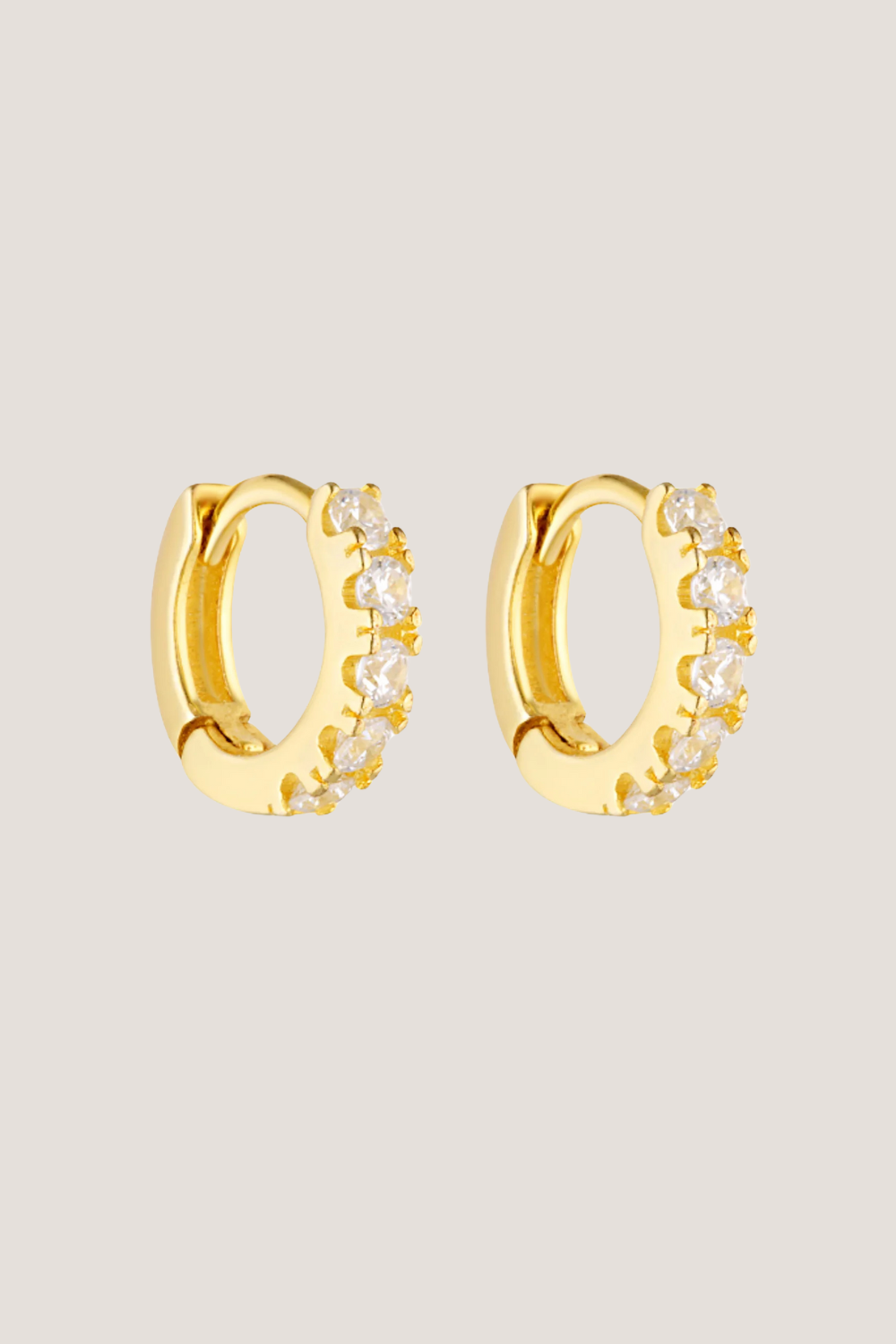 Angel Huggies | Gold/Clear 7mm