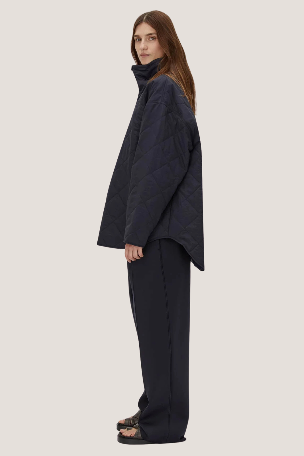 Santal Quilted Pull Over | Navy