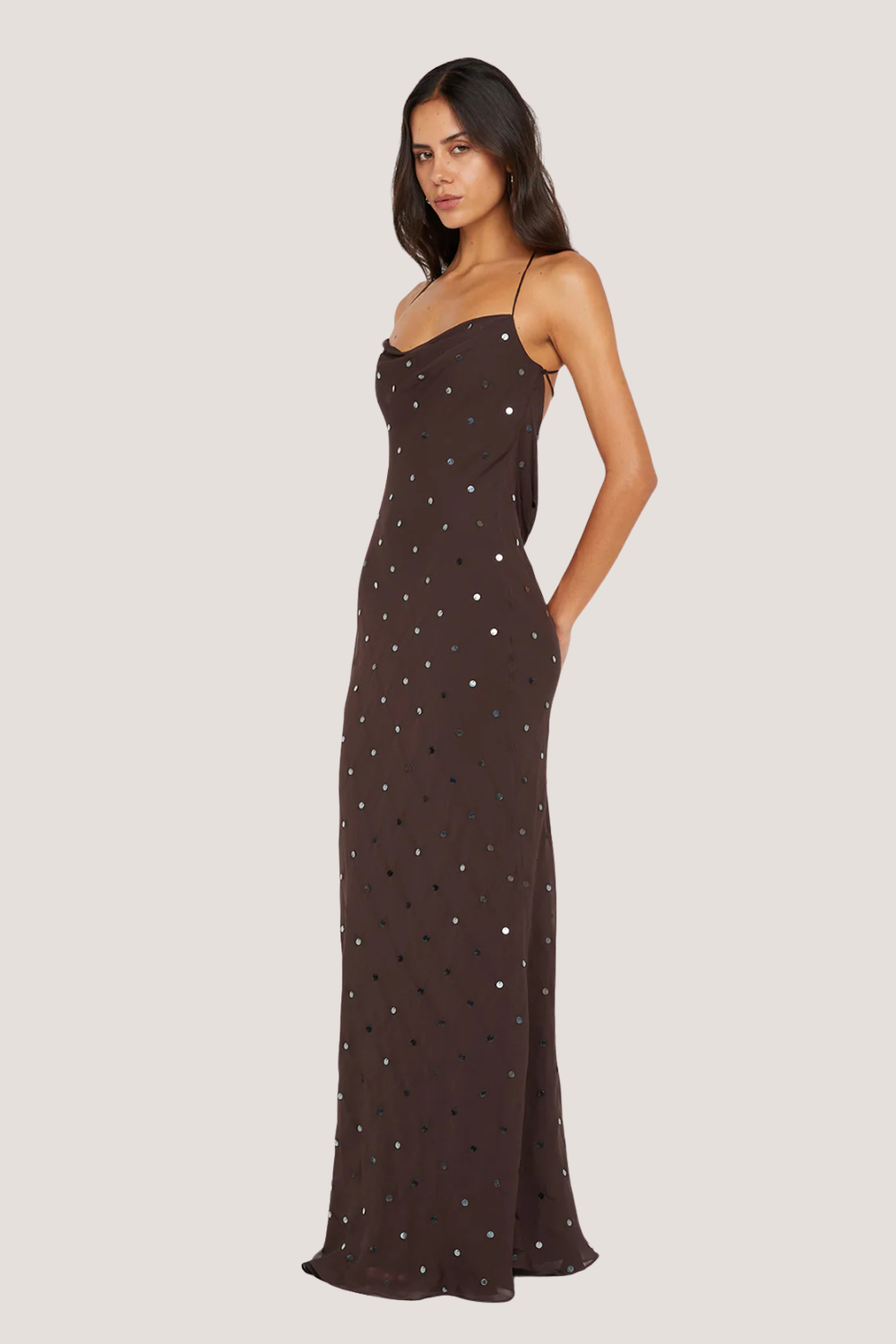 Arielle Slip Maxi Dress | Dark Chocolate