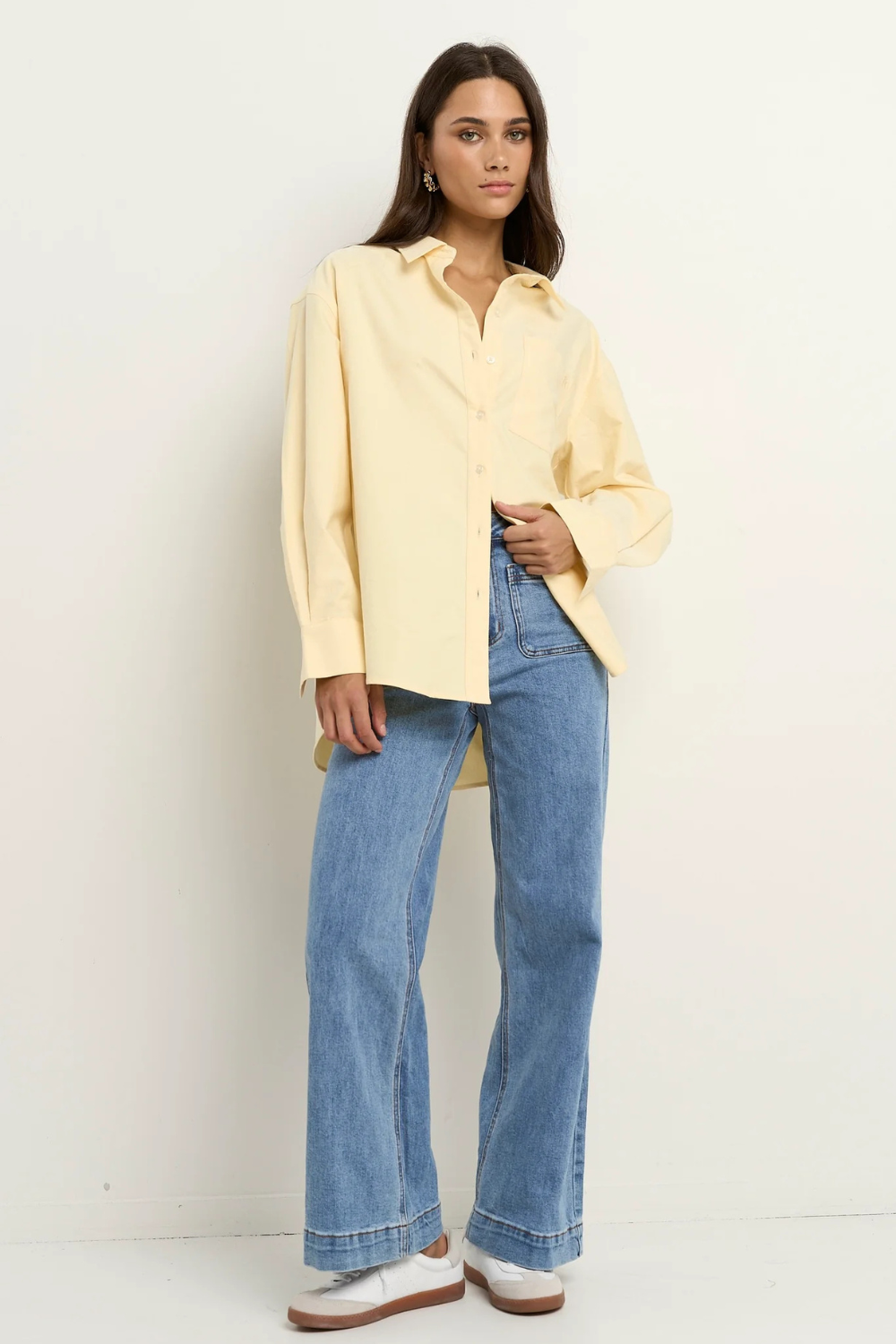 Signature Lemon Oxford Oversized Boyfriend Shirt