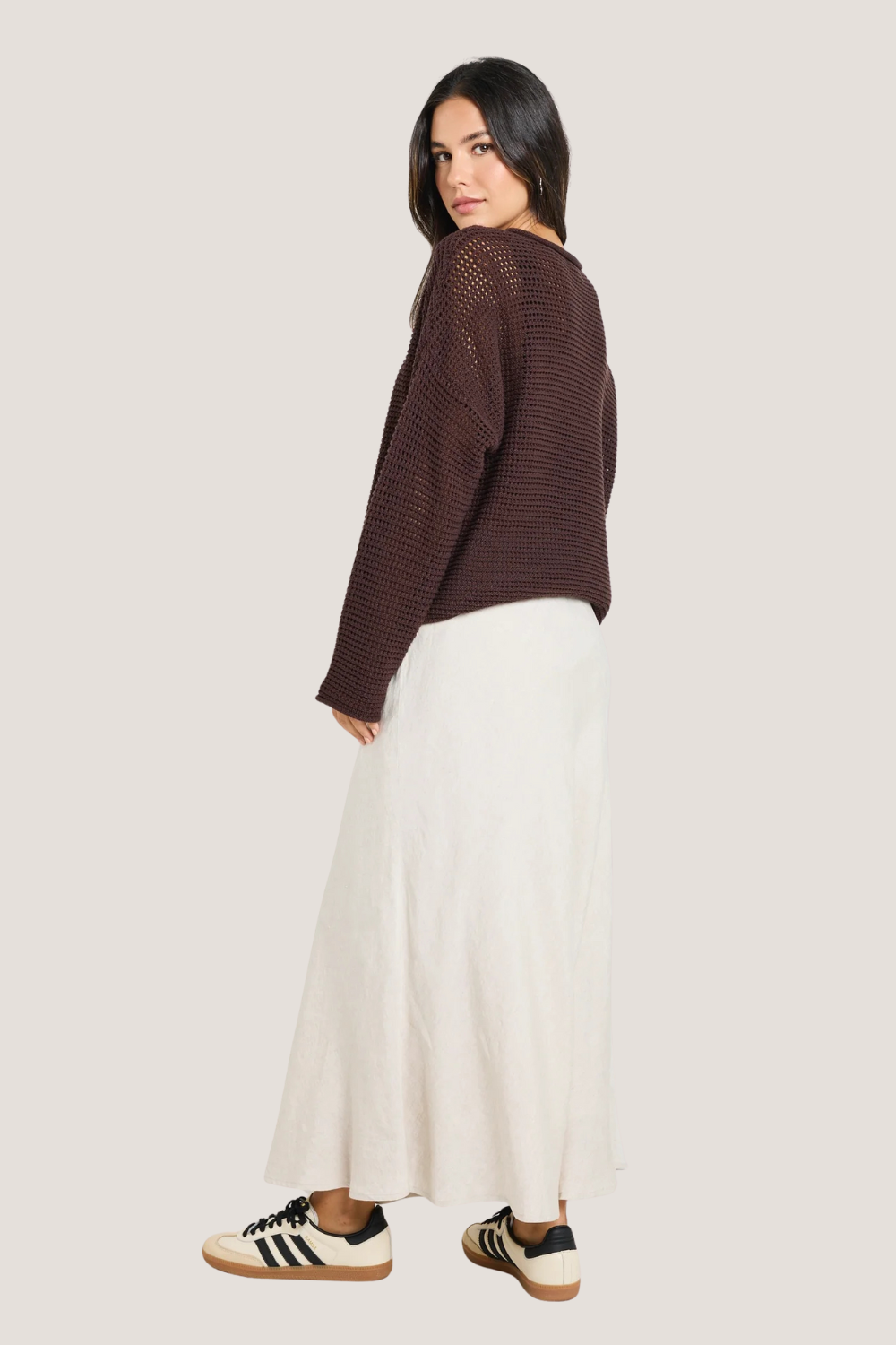 Dawn Chocolate Crochet Knit Jumper