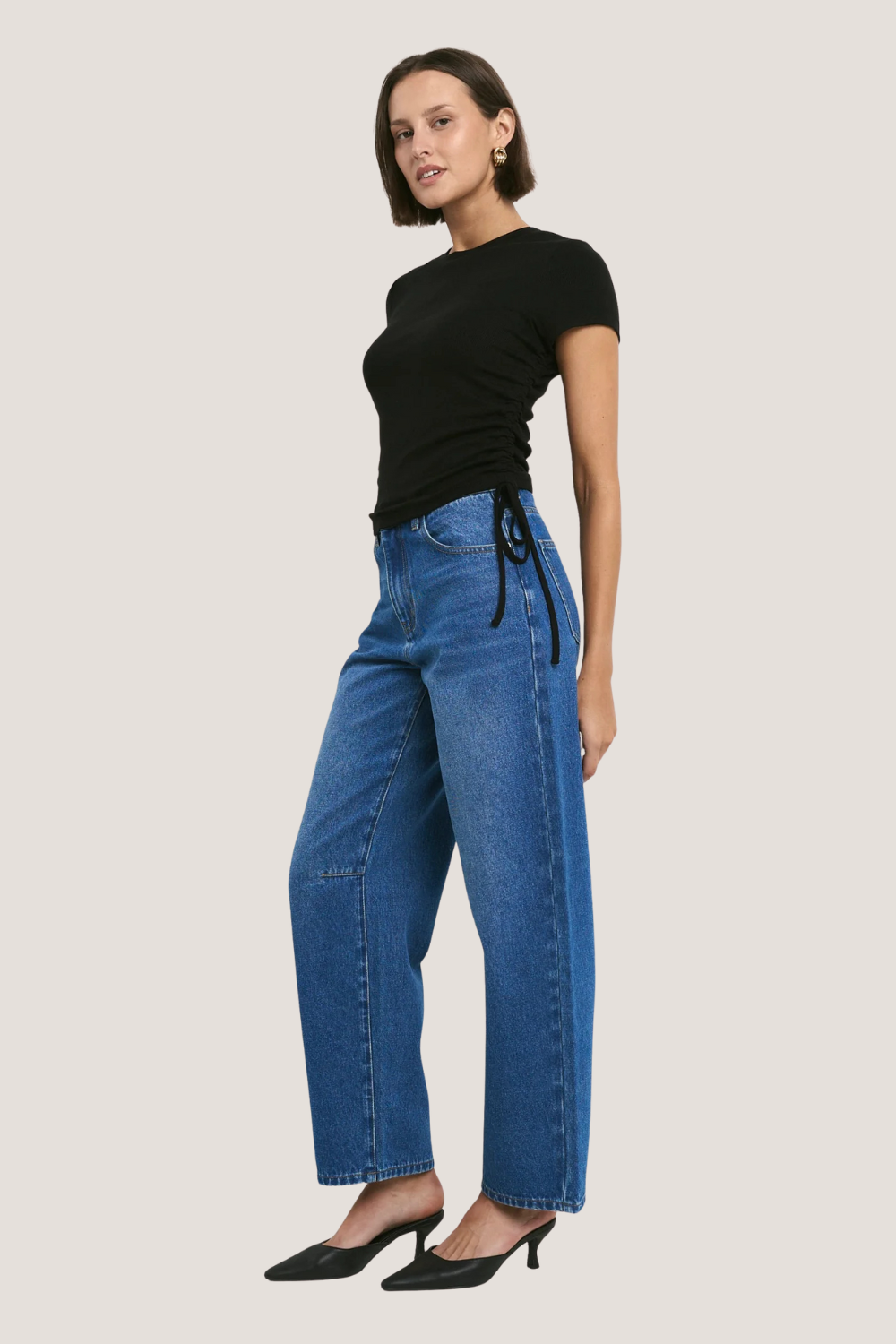 Berlin Signature Blue Mid Barrel Leg Jean