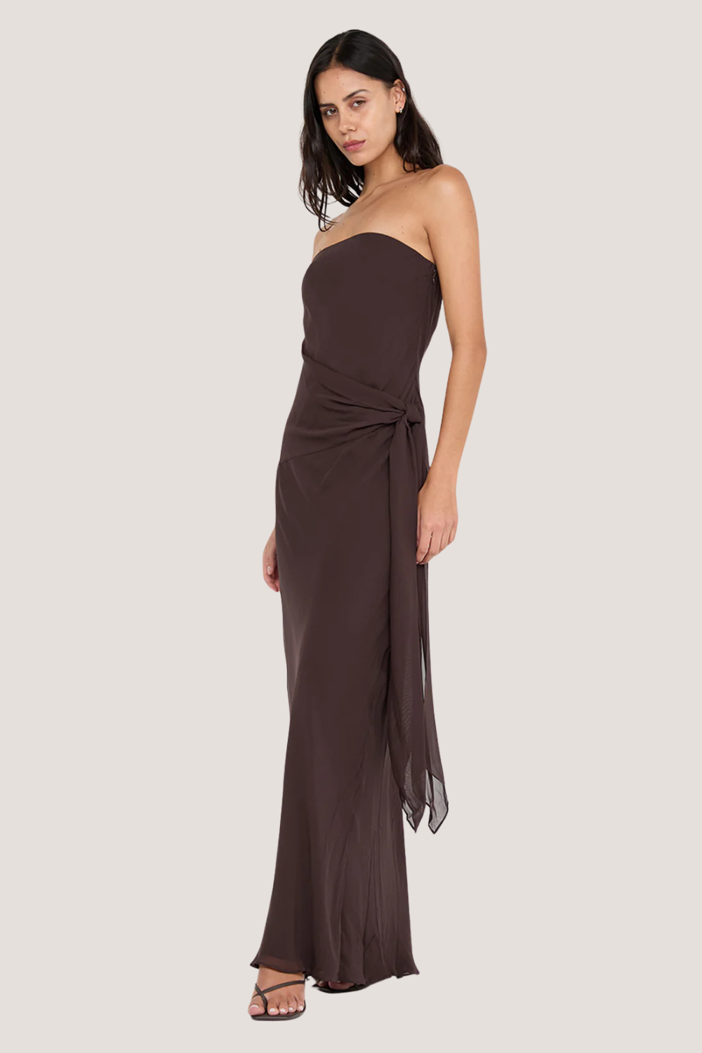 Soneva Strapless Maxi Dress | Dark Chocolate
