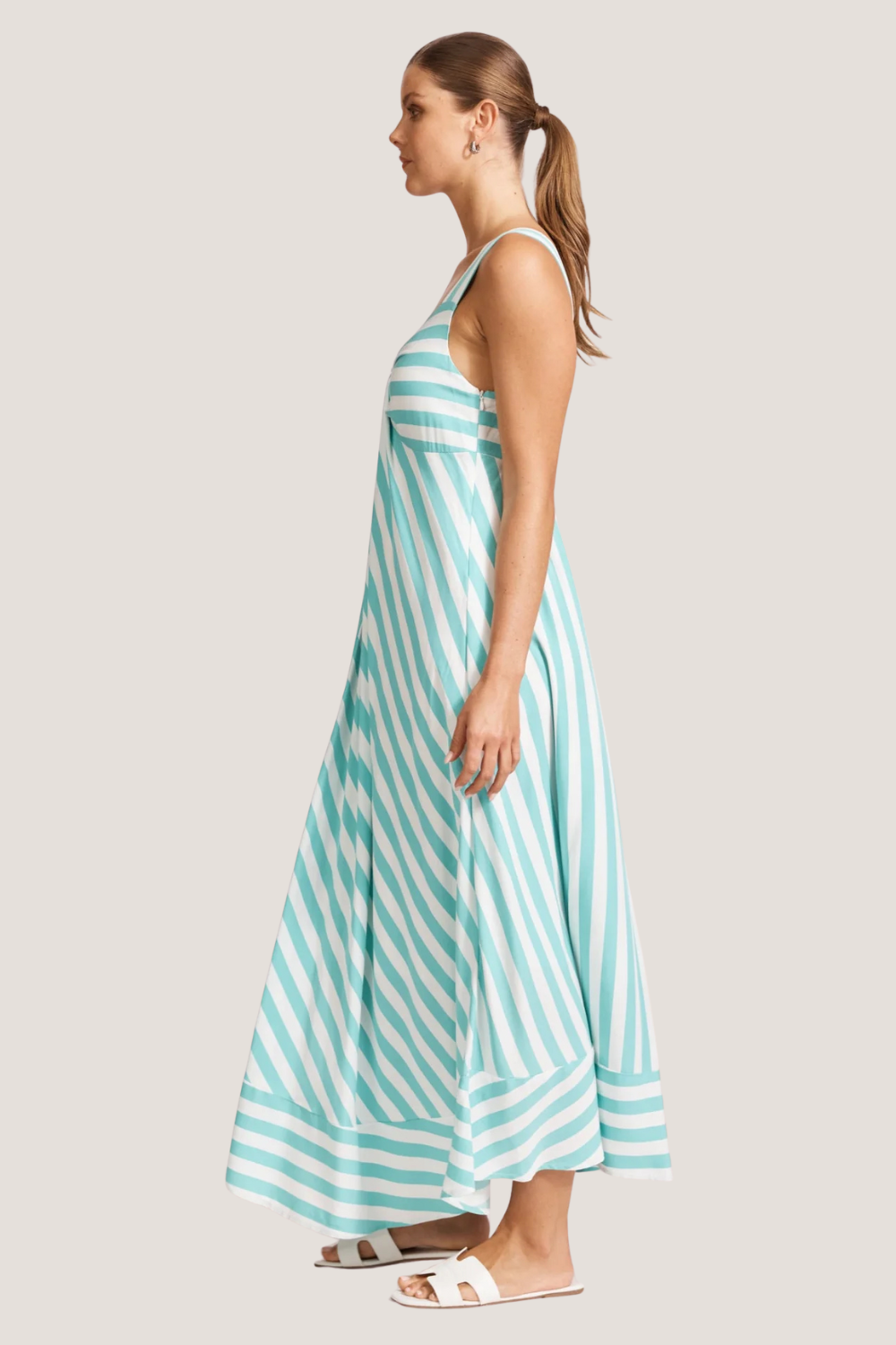 Treville Stripe Tank Maxi Dress | Aqua
