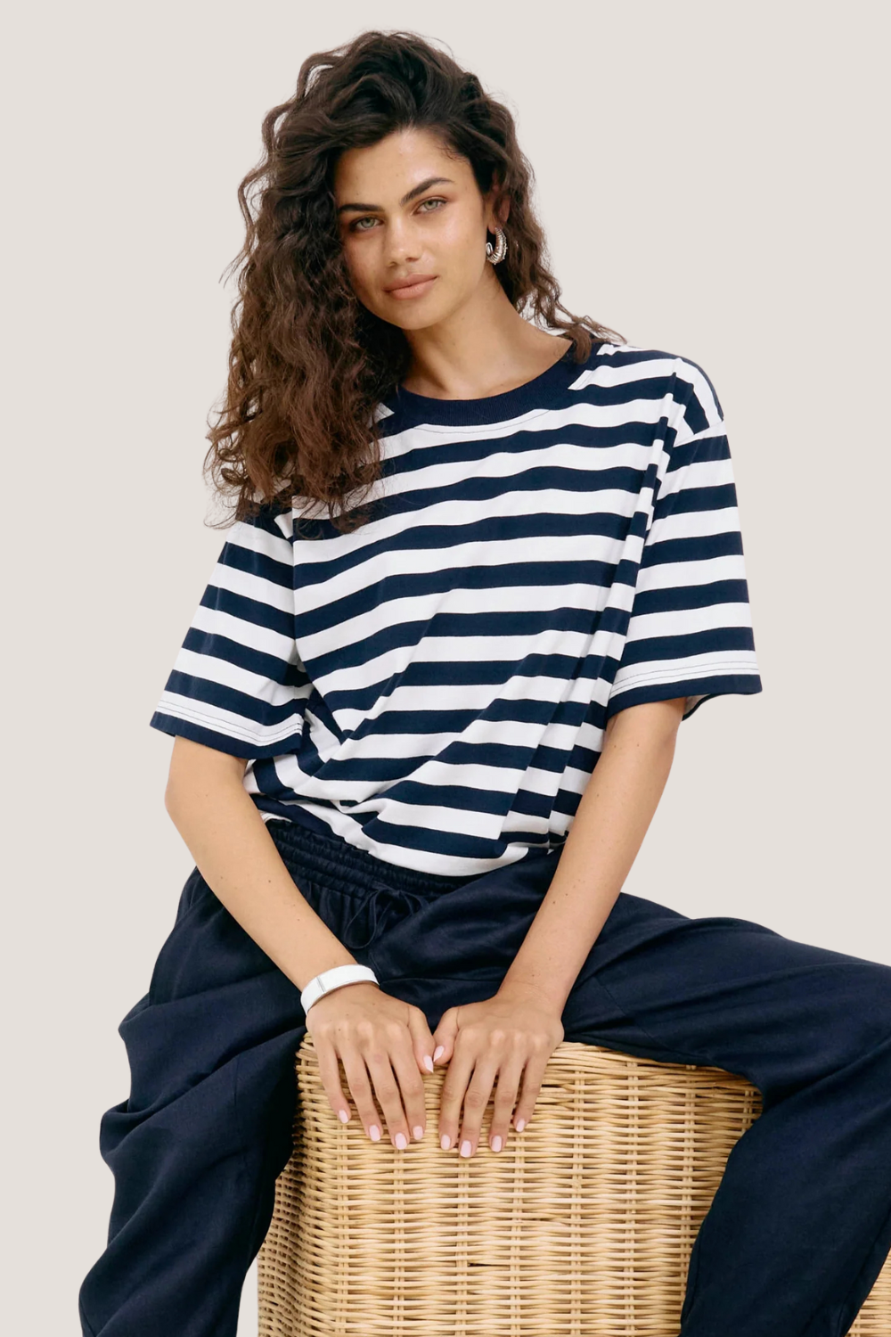 Studio Stripe Tshirt | Indigo