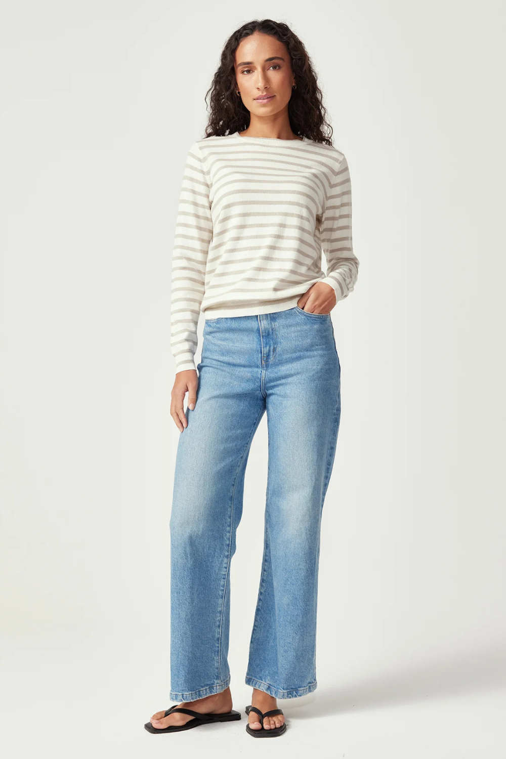 Fountain Sweater | White Linen/Pearl