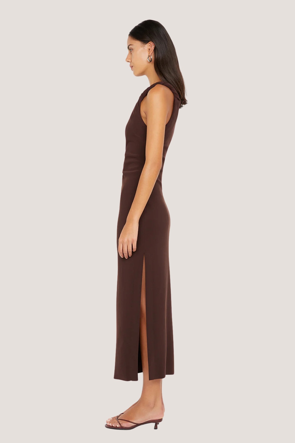 Ariven Asym Midi Dress | Dark Chocolate