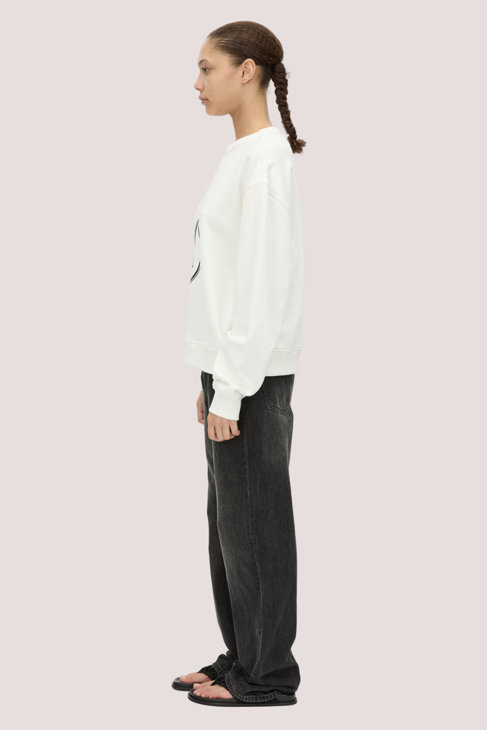Bonnie Large Graphic Sweater | Soft White/Black