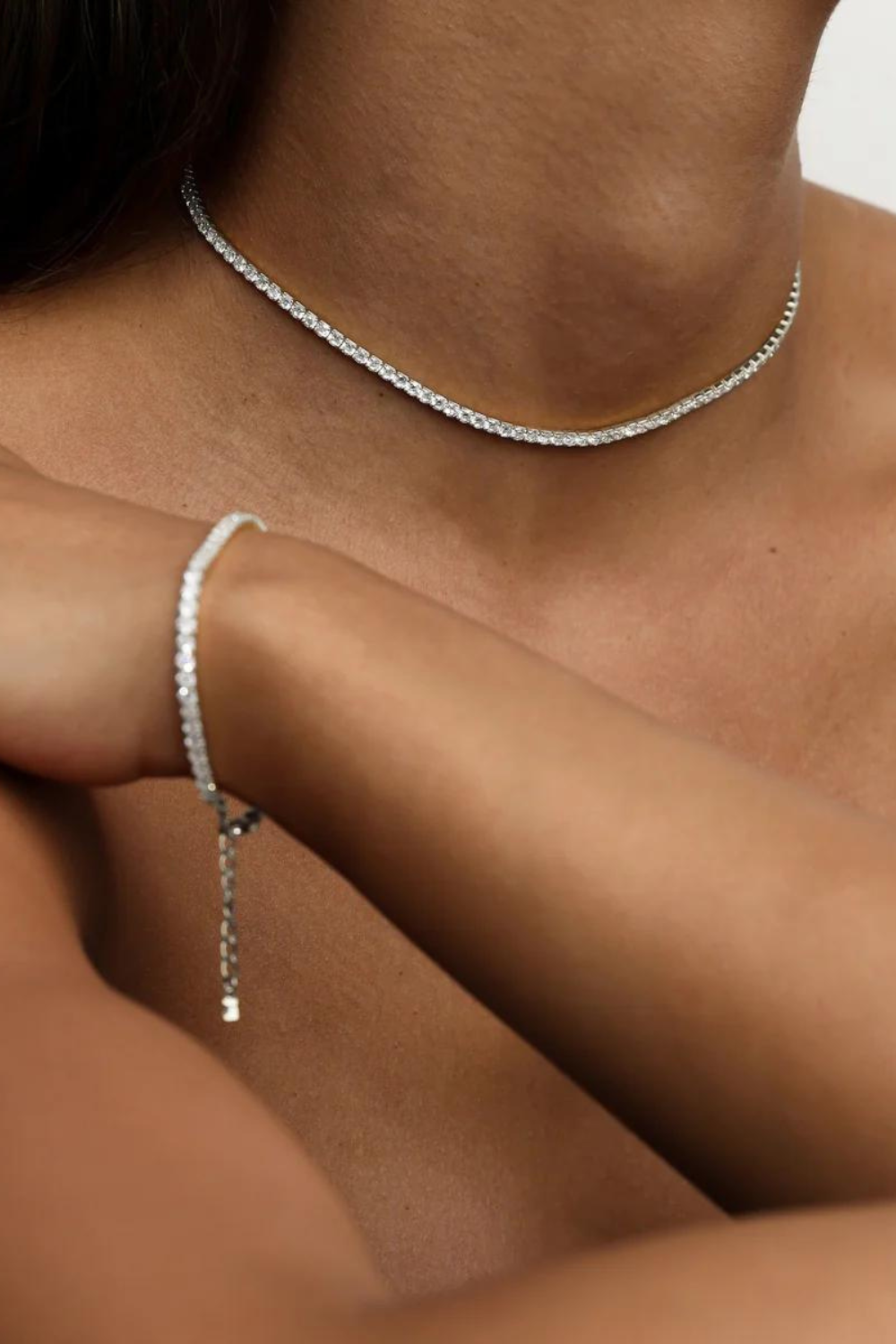 Aspen Tennis Necklace | Silver