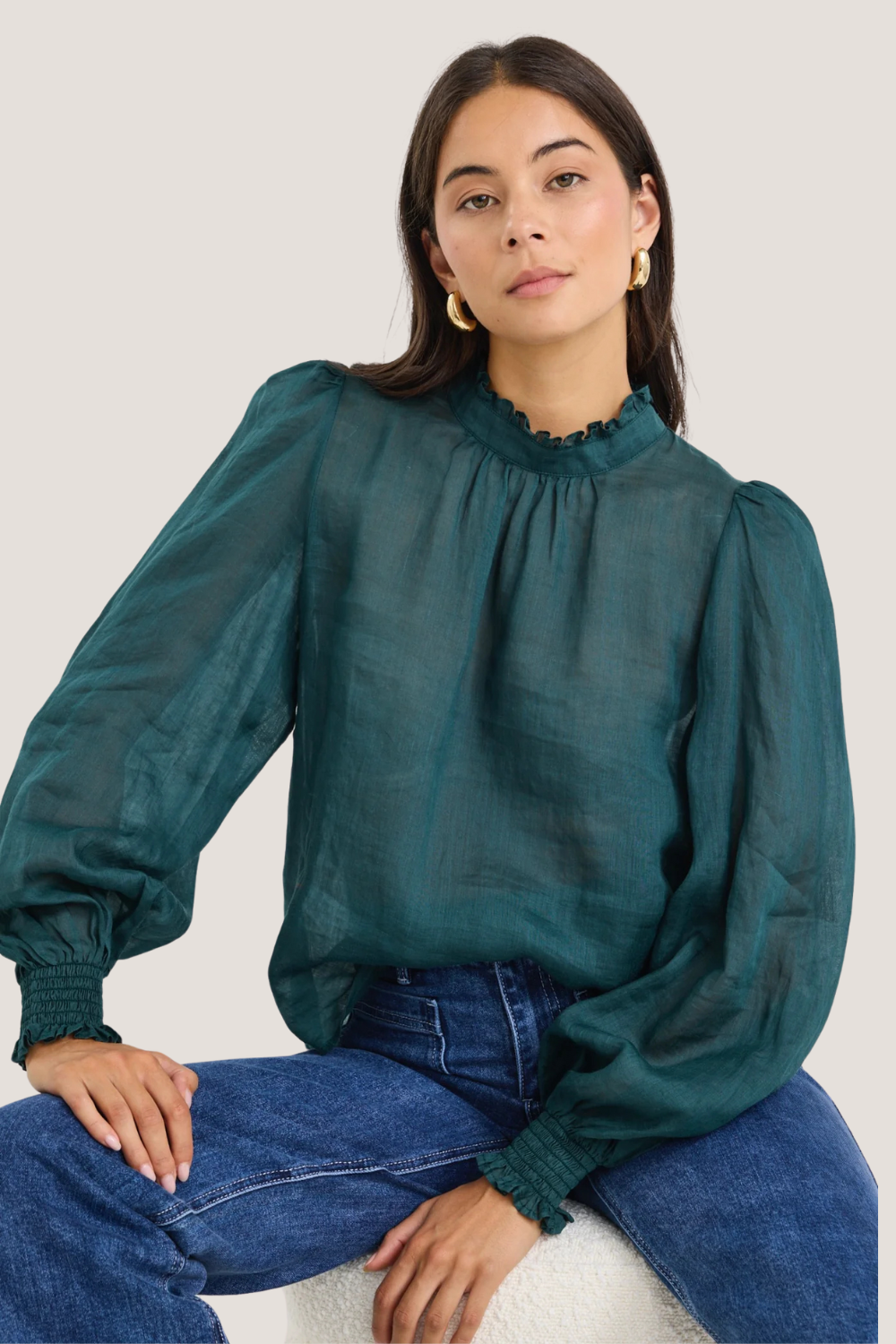 Poet Forest Long Sleeve High Neck Top