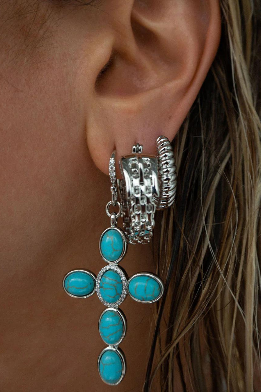 Ridged Marabella Hoops | Silver