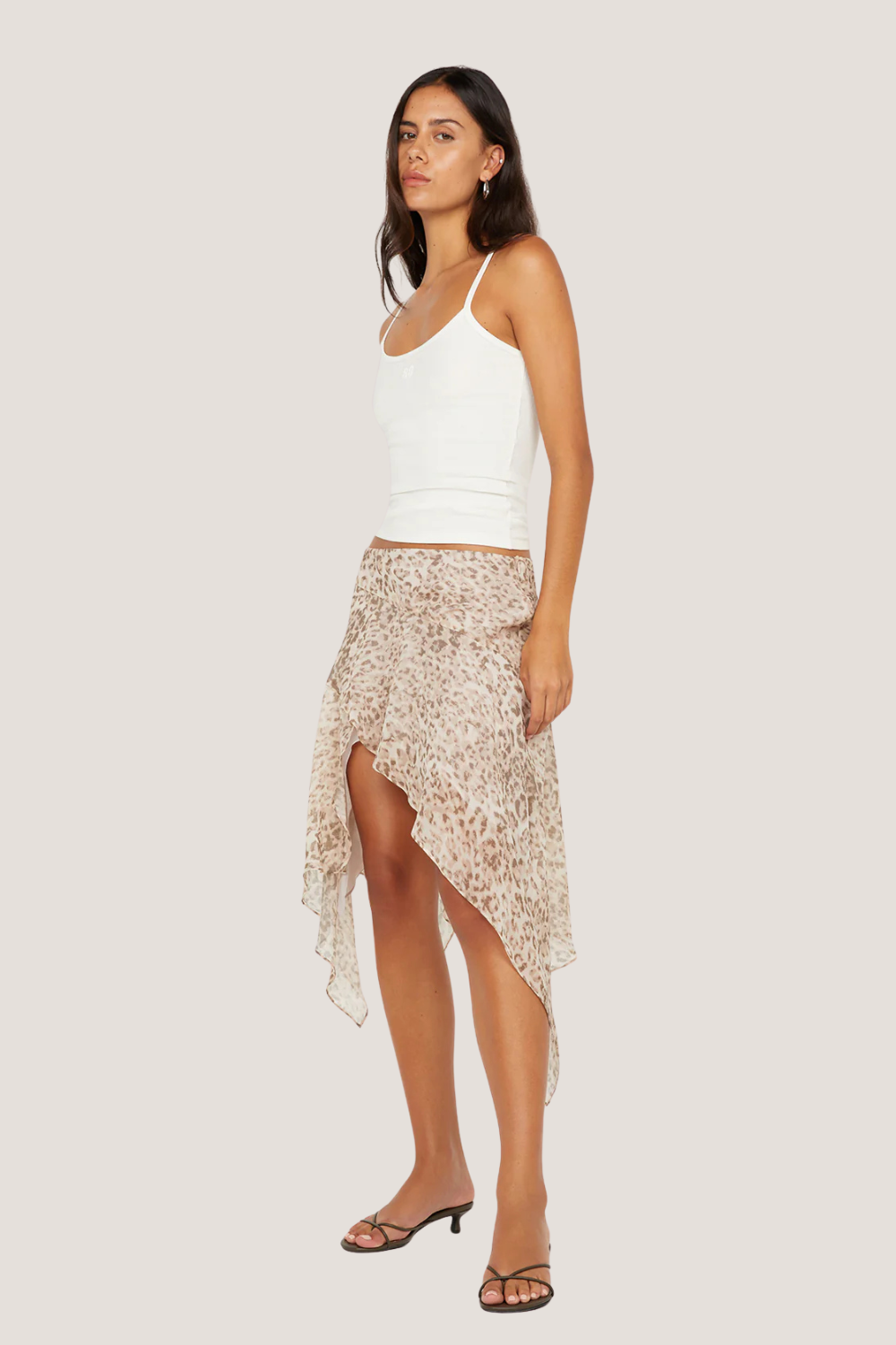 Feline Asym Skirt | Faded Leopard