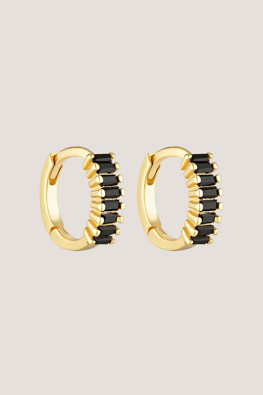 Gemini Huggies | Gold/Onyx