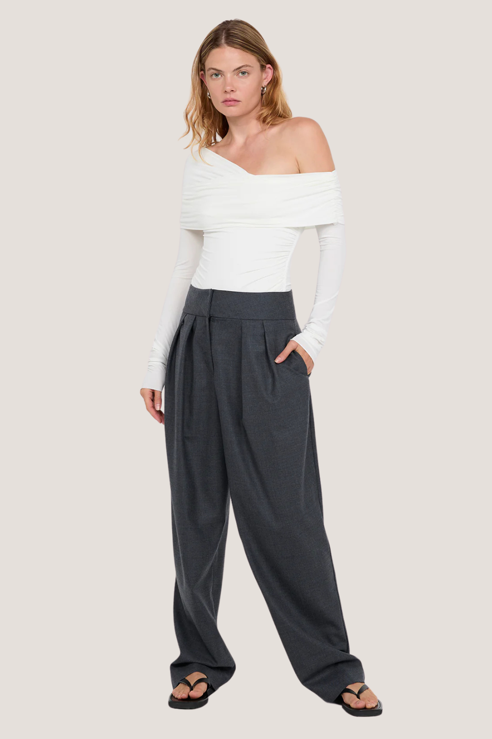 Tillie Drape Top | White