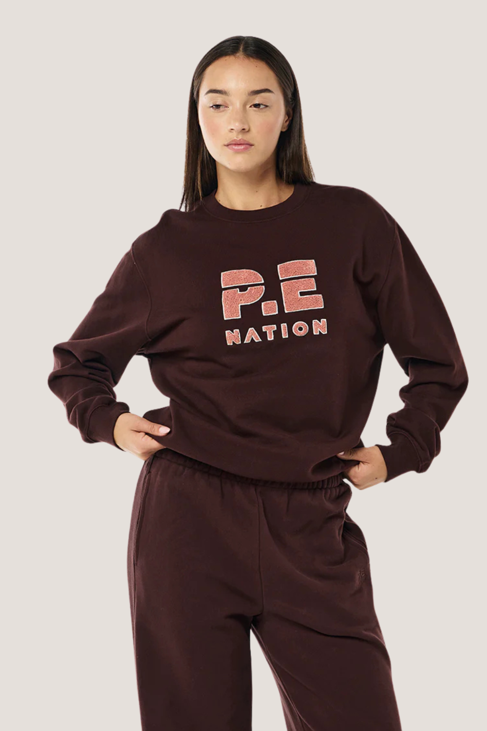 Heads Up Boucle Sweat | Mahogany