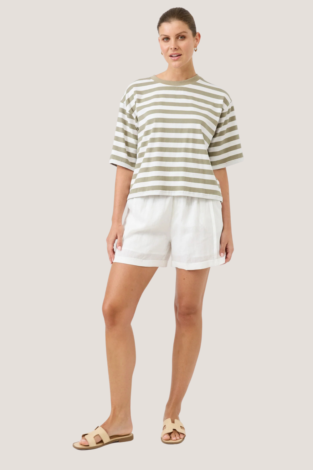 Studio Stripe Tshirt | Olive