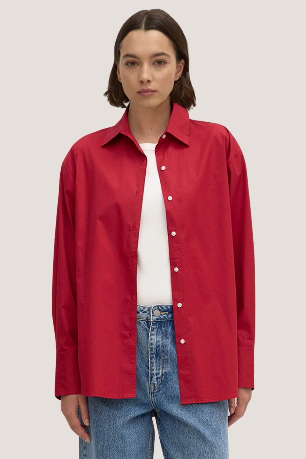 Everyday Poplin Shirt | Dark Cherry