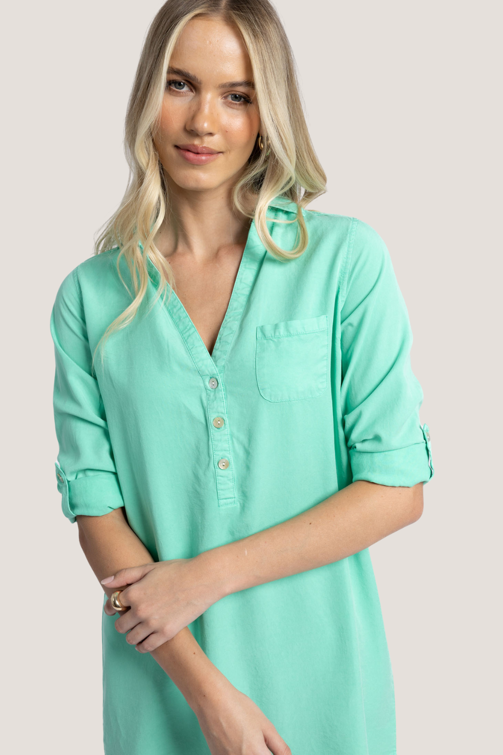 Leni Shirt Dress | Green