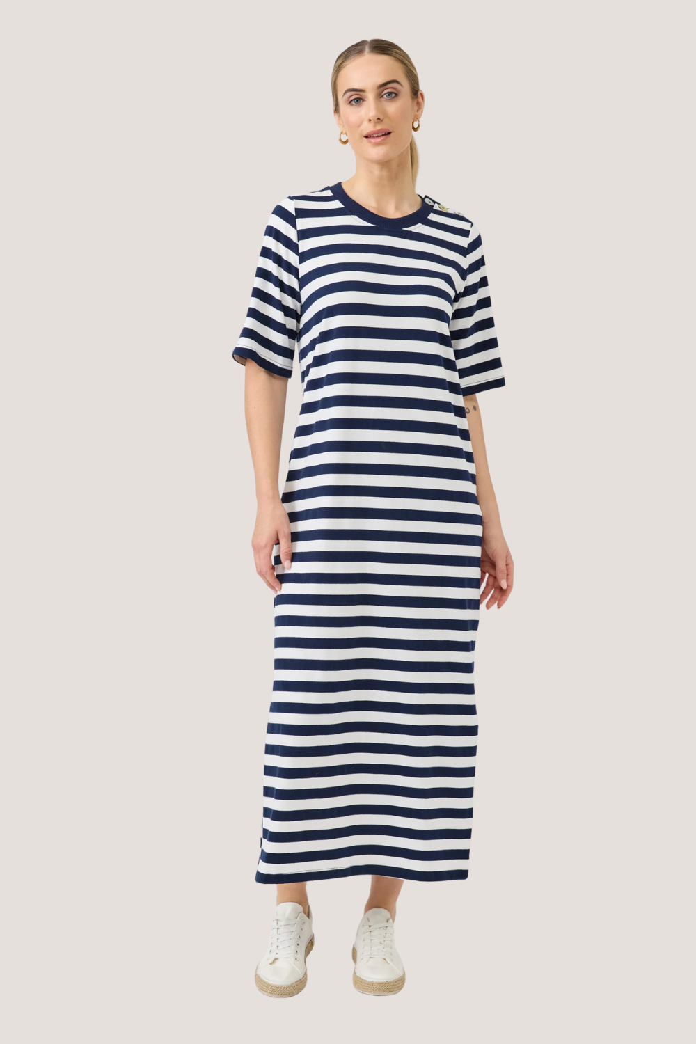 Studio Stripe Tshirt Dress | Indigo