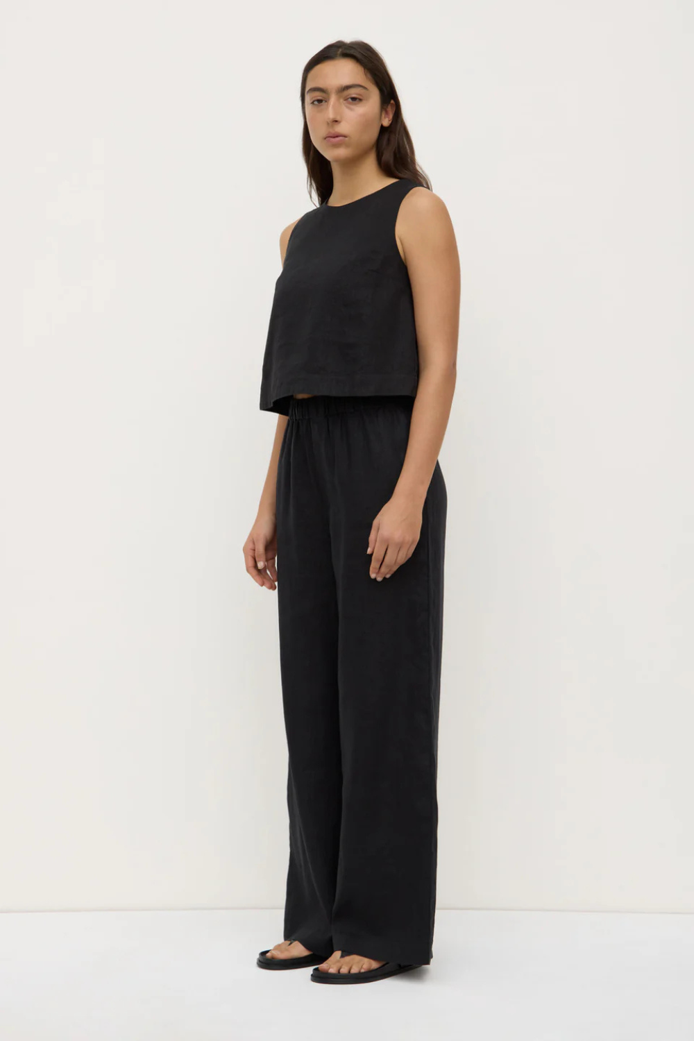 Estelle Linen Top | Black