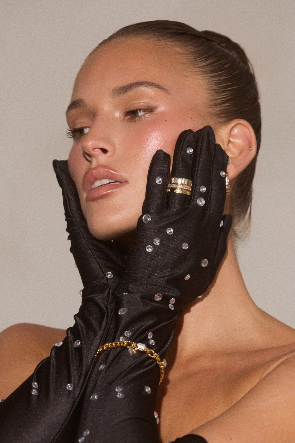 Bianca Bezel Ring Set | Gold
