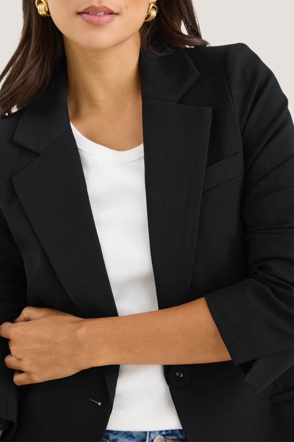 Suave Black Fitted Short Blazer
