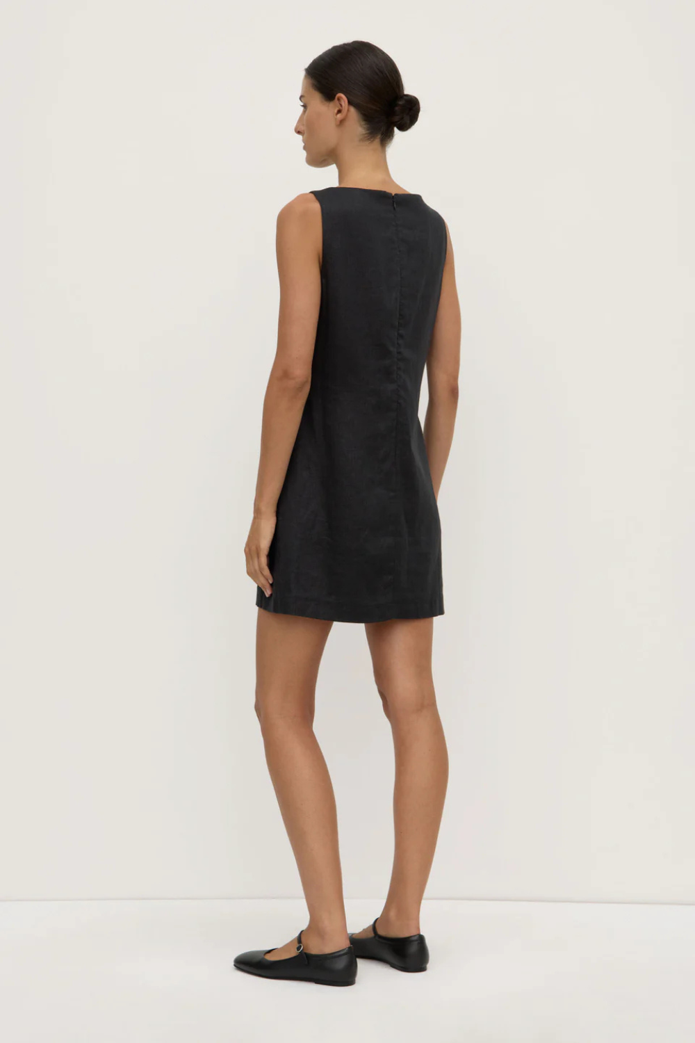 Nadine Linen Mini Dress | Black