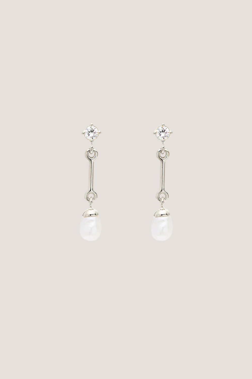 Sterling Silver Embrace Stillness Pearl Drop Earrings