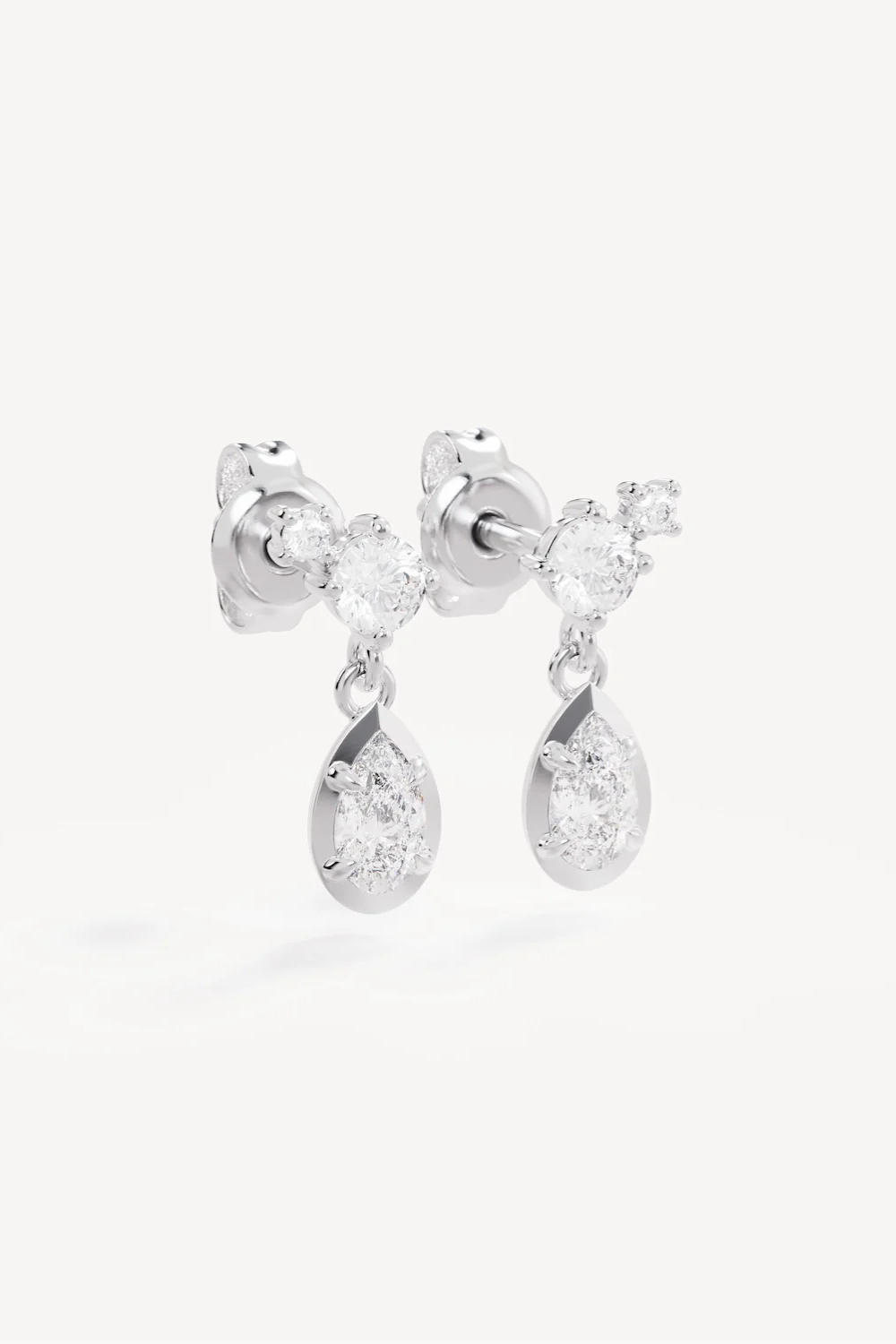 Sterling Silver Quiet Radiance Drop Stud Earrings