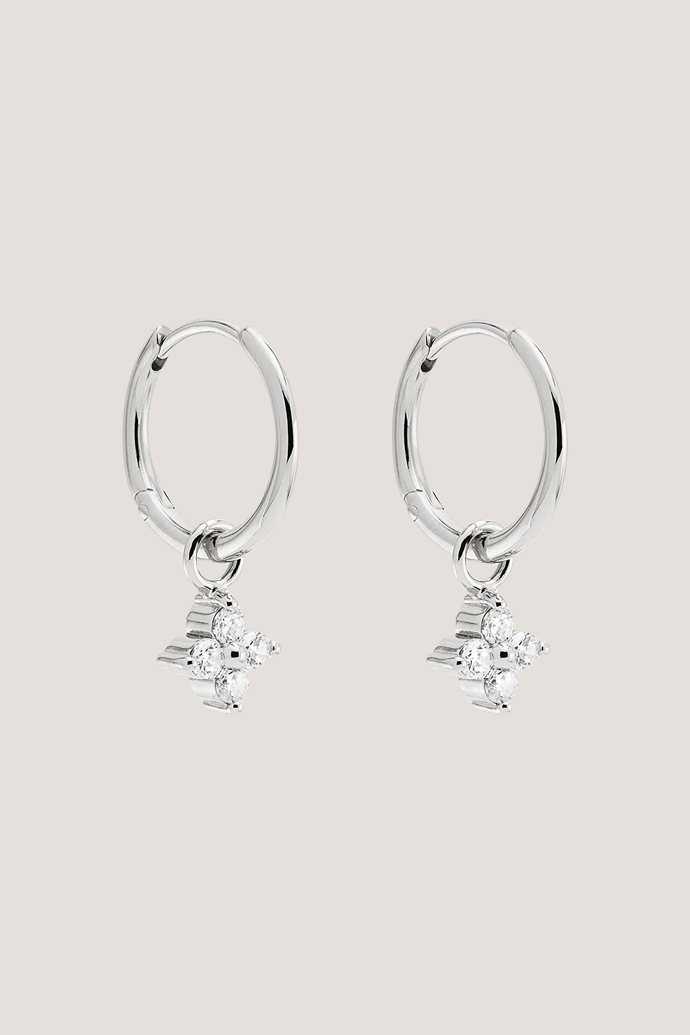 Sterling Silver Crystal Bloom Hoops